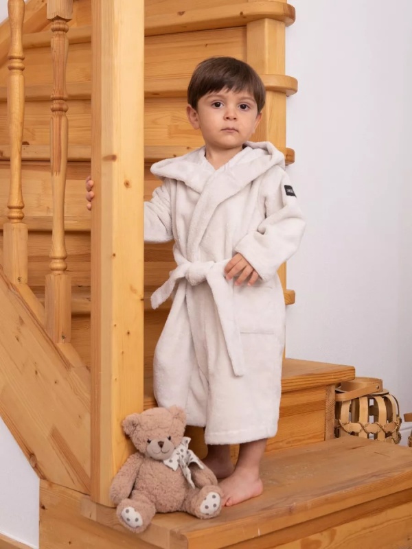 Подростковый бамбуковый халат Mini boss (Beige)