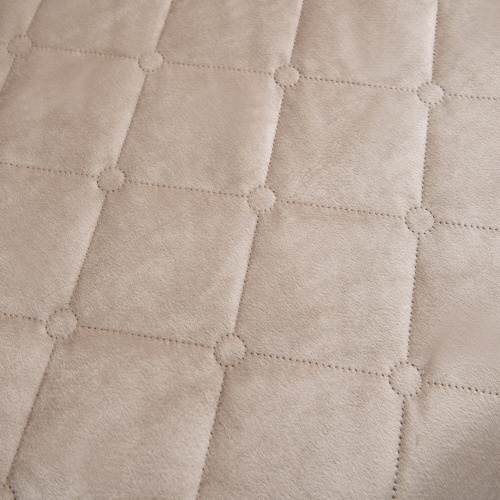 Велюровое покрывало ромб и две наволочки (Бежевый)